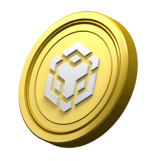 Pièce Binance BNB utilisée comme élément décoratif dans la section de confiance communautaire