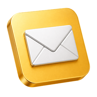 Élément décoratif 3D en forme d'enveloppe mail sur la page nous contacter